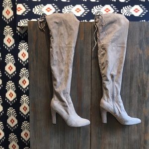 Grey Suede Over the Knee Unisa Boots